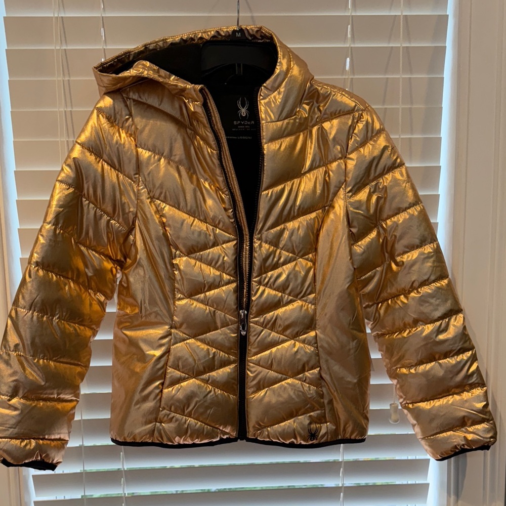 Spyder Metallic Gold Puffer Jacket